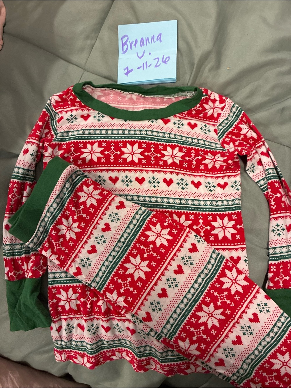 Holiday Fair Isle Kids Pajama Set - Red & Green